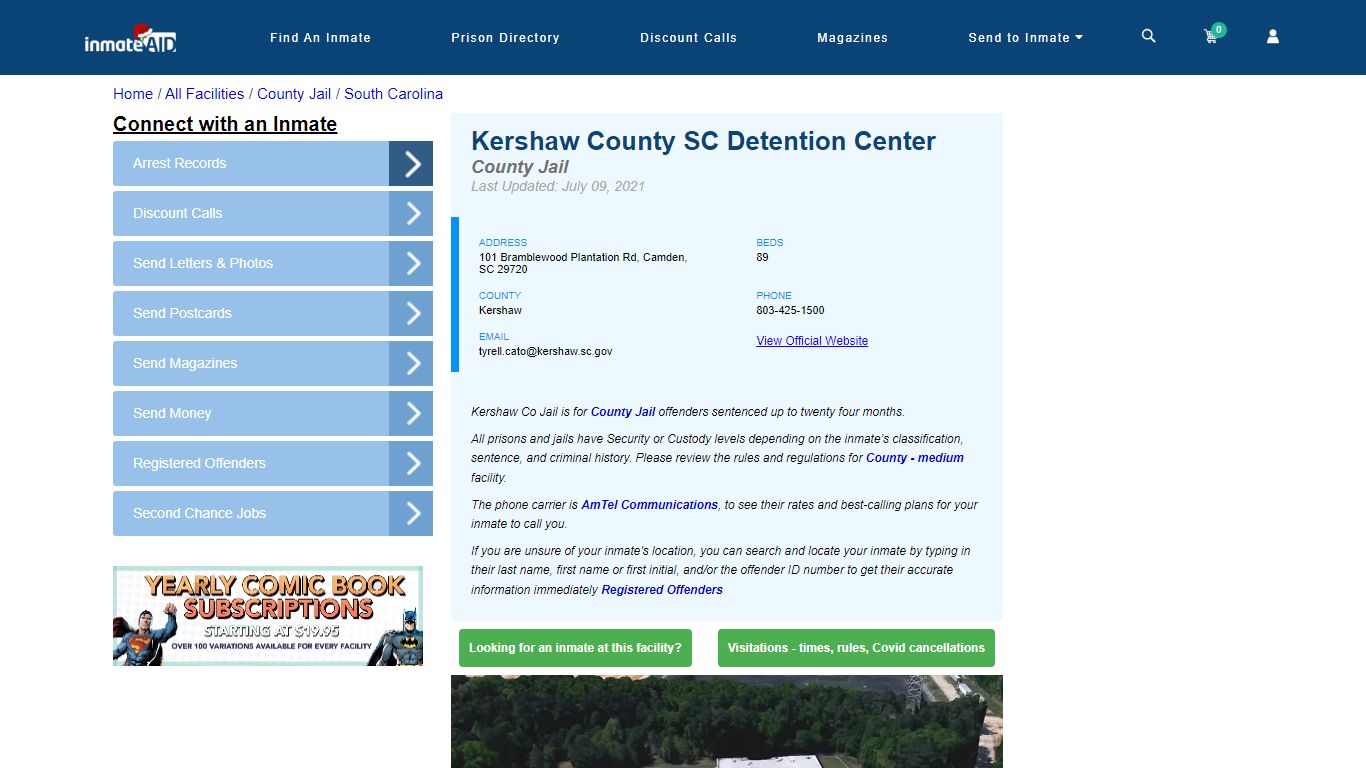 Kershaw County SC Detention Center - Inmate Locator - Camden, SC
